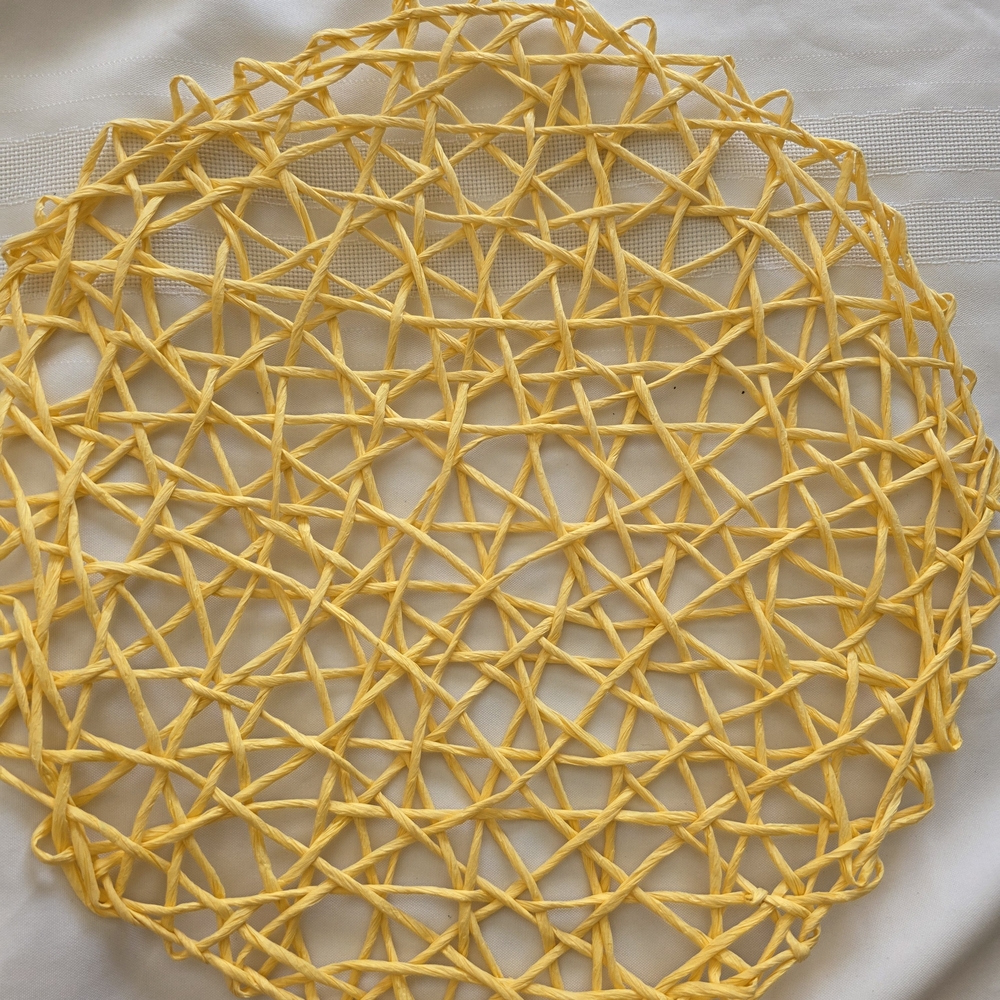 Set Of 7 Yellow Woven Placemat